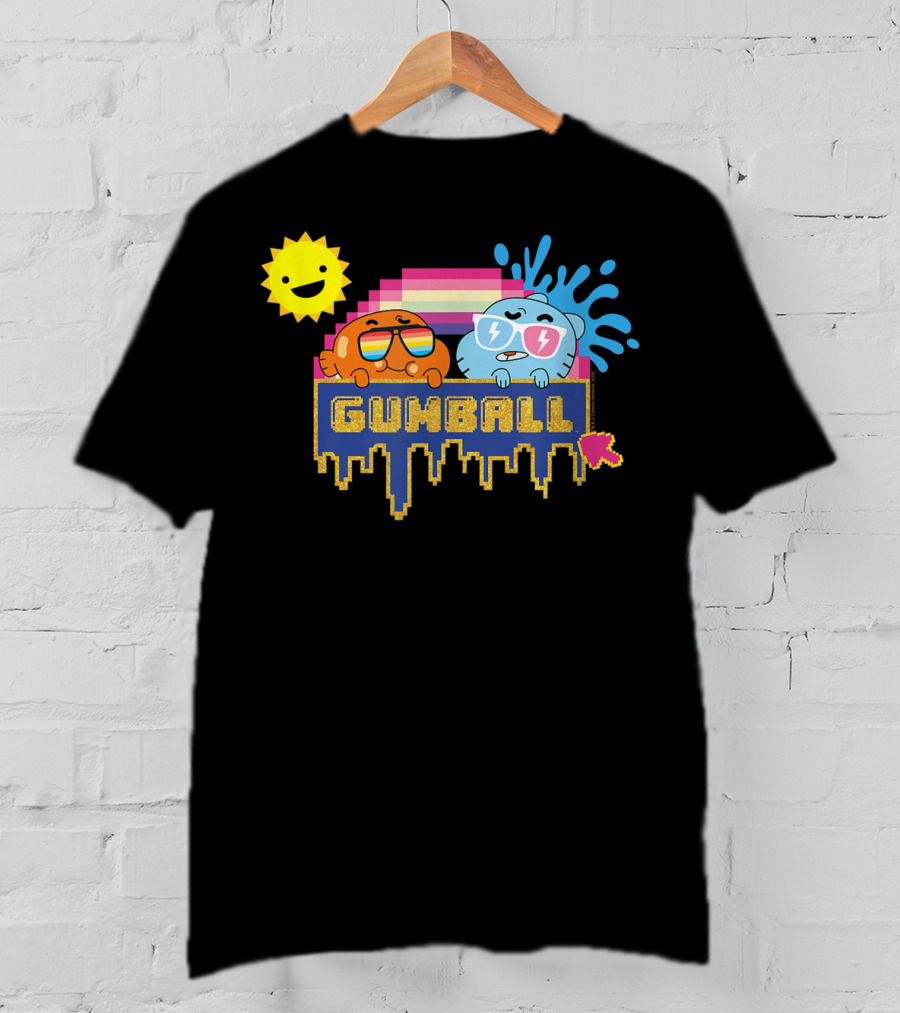 The Amazing World Of Gumball Sunshine Retro Pixel Art Gumball Characters T-Shirt
