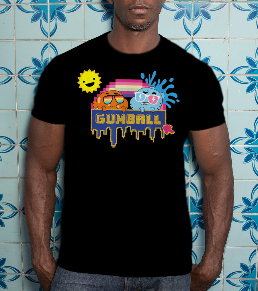 The Amazing World Of Gumball Sunshine Retro Pixel Art Gumball Characters T-Shirt