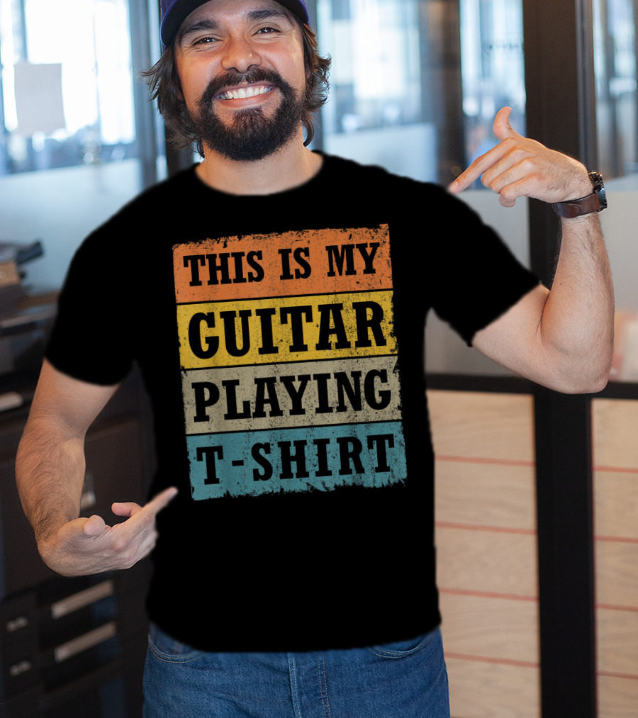This Is My Guitar Playing T-Shirt Vintage Music T-Shirt