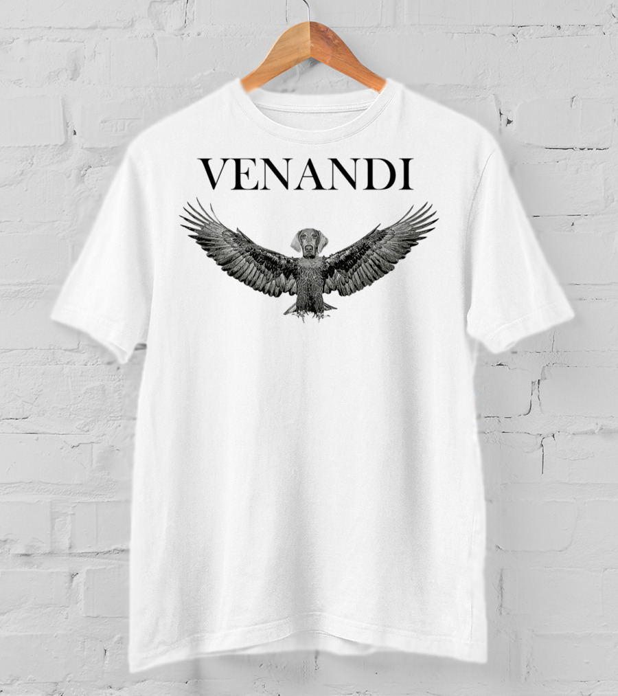 VENANDI Dog With Bird Wings T-Shirt
