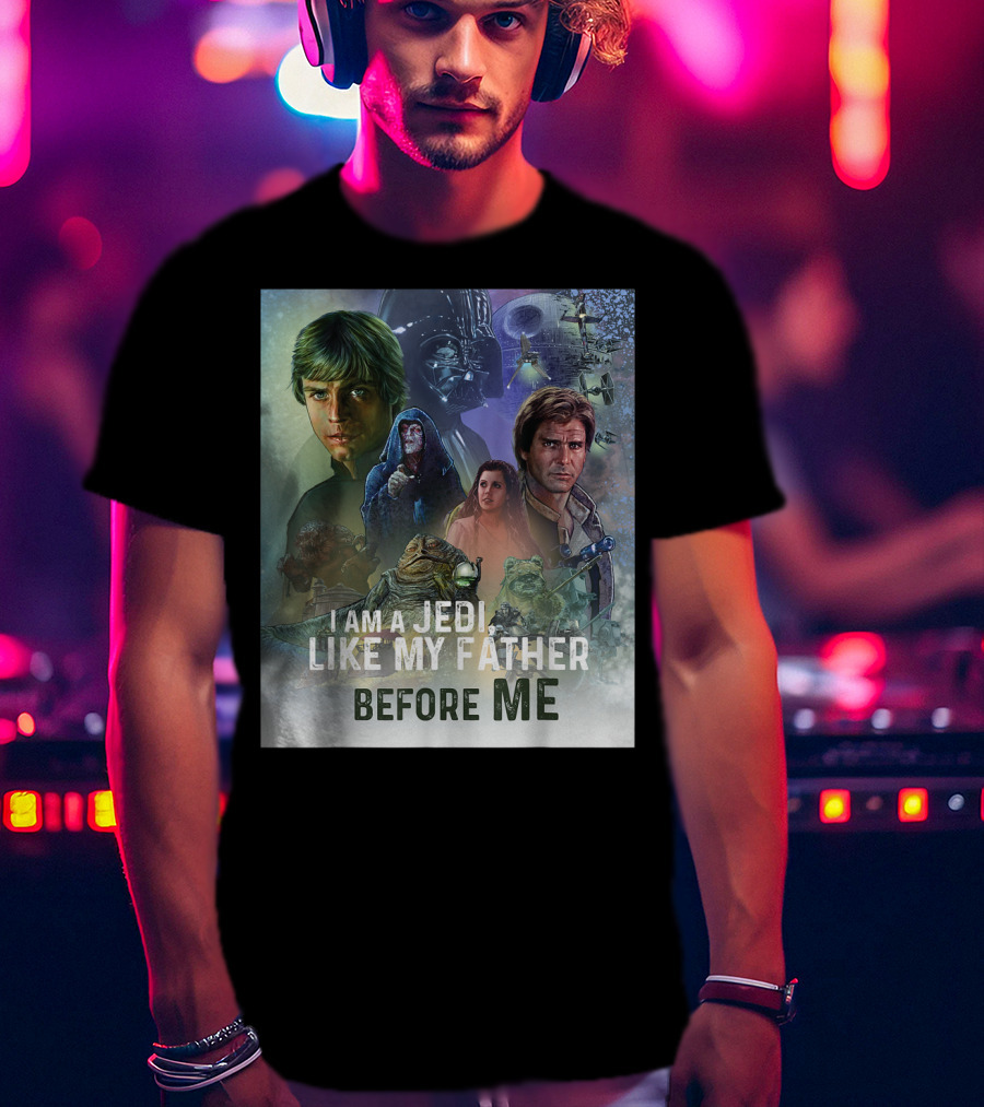 I Am A Jedi Like My Father Before Me Star Wars Celebration Return Of The Jedi Mural T-Shirt