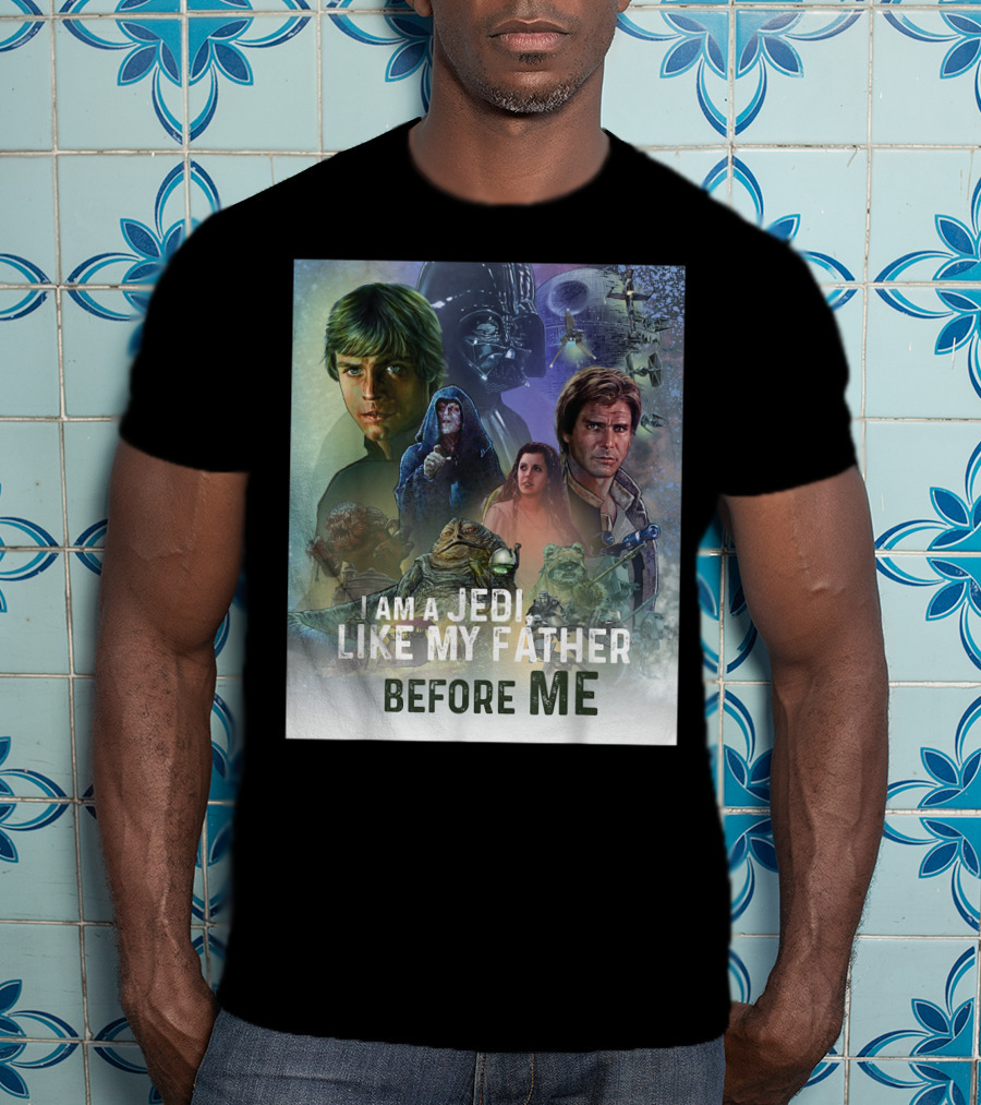 I Am A Jedi Like My Father Before Me Star Wars Celebration Return Of The Jedi Mural T-Shirt