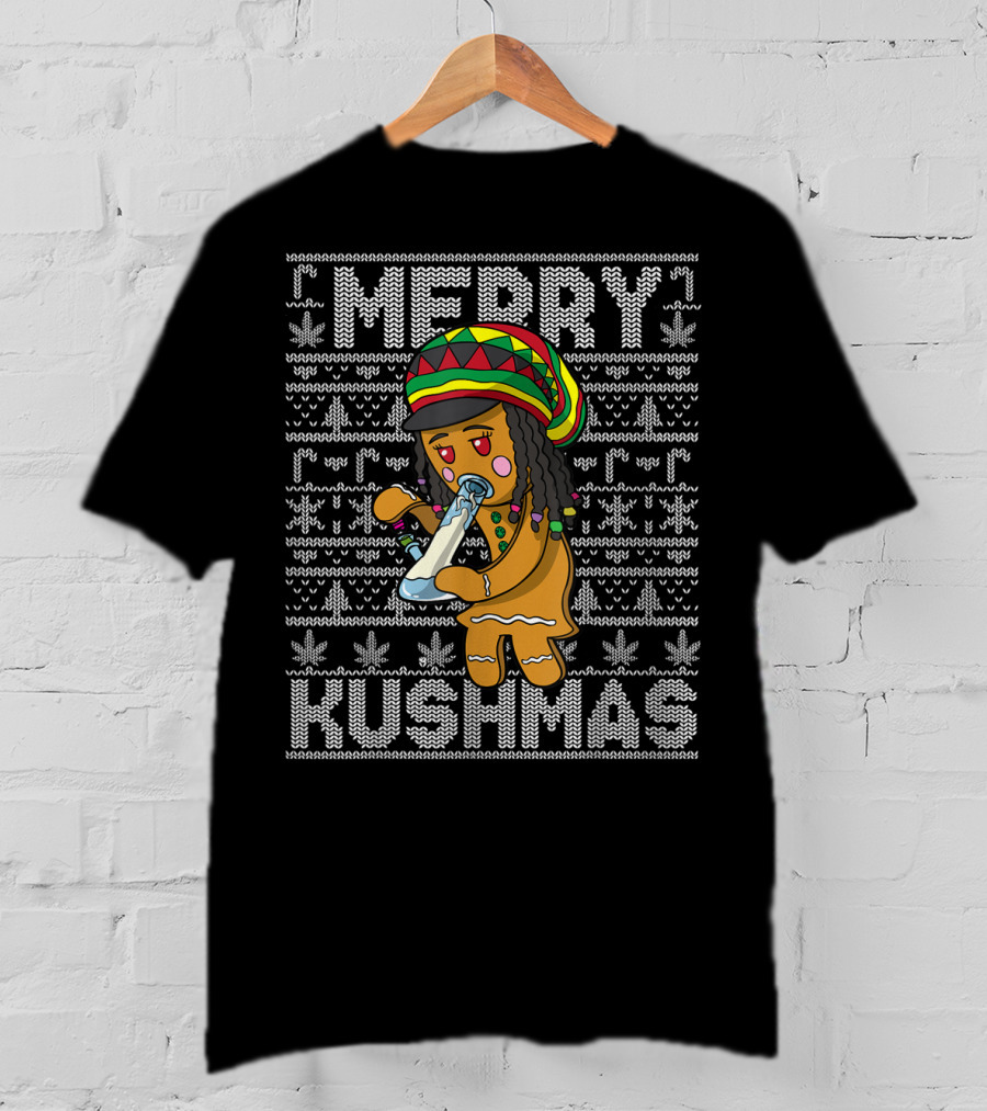 Merry Kushmas Ugly Christmas420 Marijuana T-Shirt