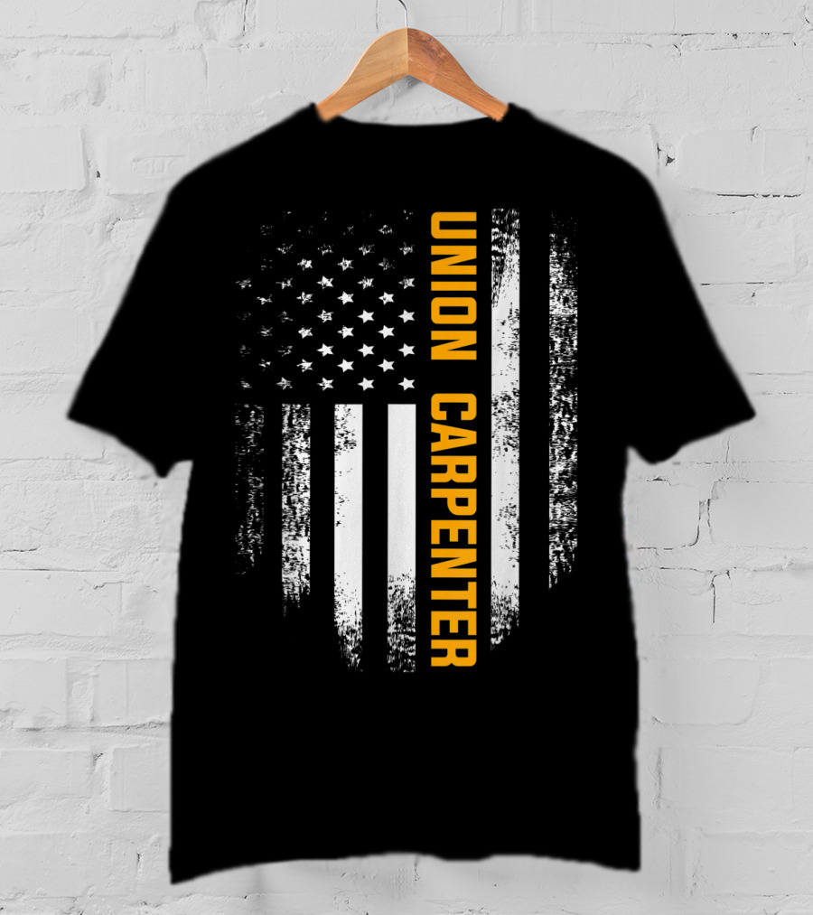 Union Carpenter Vintage American USA Flag Cool T-Shirt
