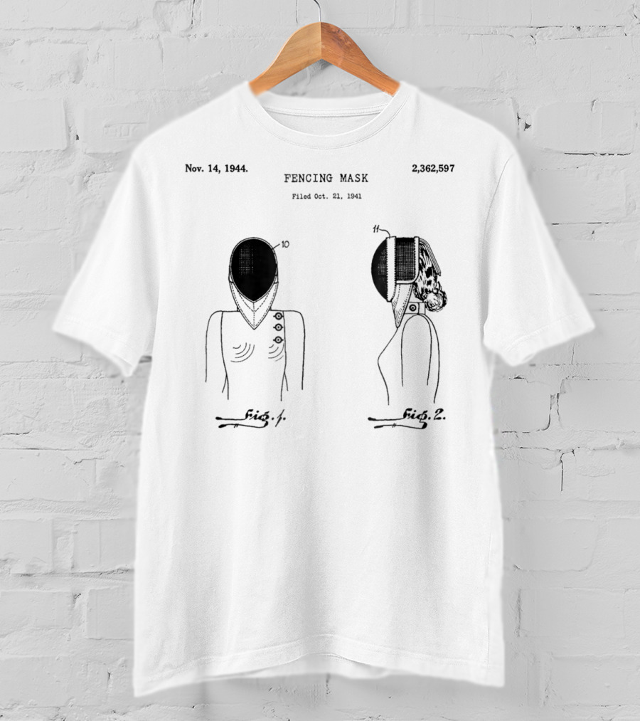Nov 14 1944 Fencing Mask Patent Vintage Foil Sabre Epee Fencer T-Shirt