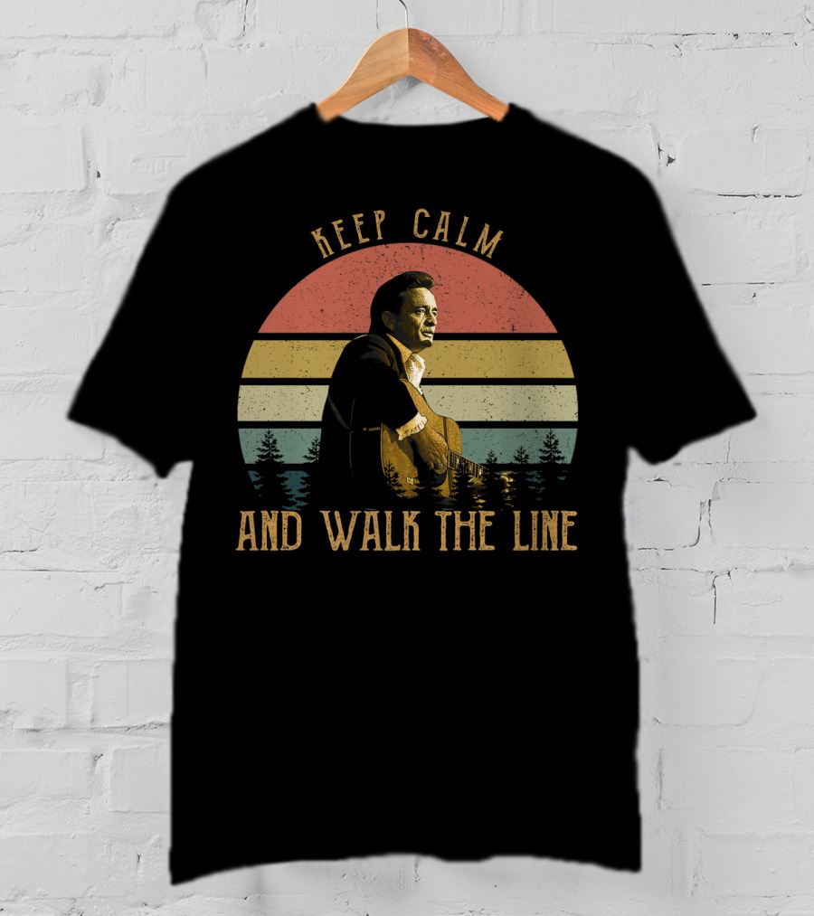 Keep Calm And Walk The Line Vintage Johnny Cash T-Shirt