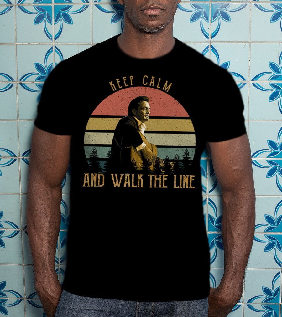 Keep Calm And Walk The Line Vintage Johnny Cash T-Shirt