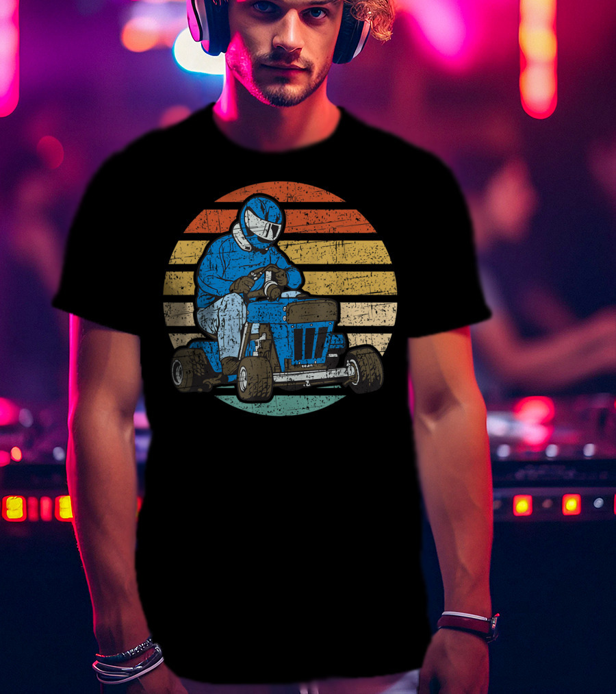 Retro Vintage Lawn Mower Racing Stripes T-Shirt
