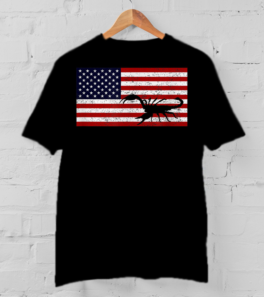 Vintage Distressed American Flag Scorpion T-Shirt