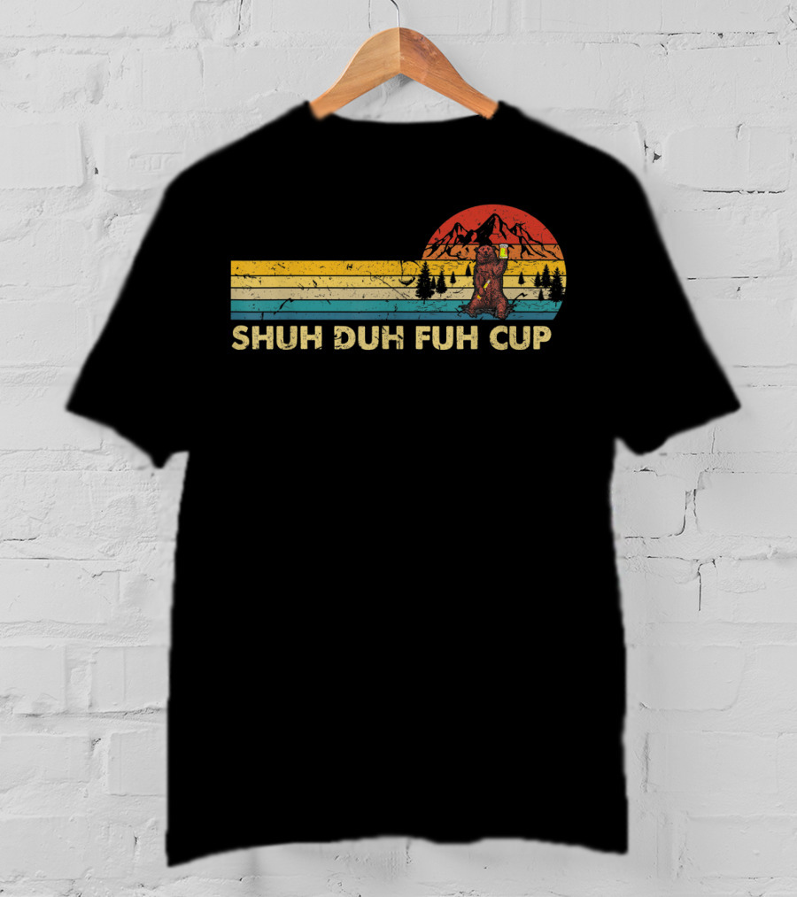 Shuh Duh Fuh Cup Bear Camping Vintage T-Shirt