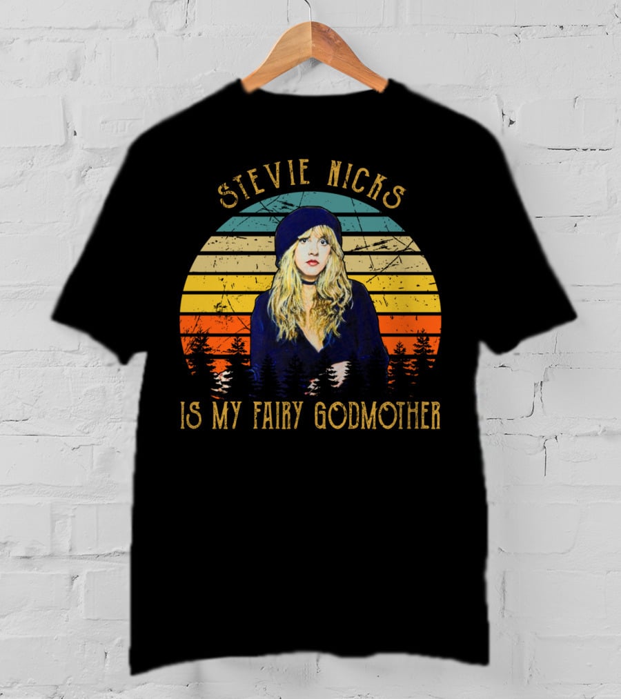 Stevie Nicks Is My Fairy Godmother Vintage Retro Sunset T-Shirt