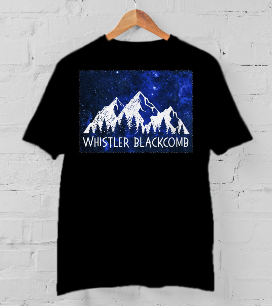 Whistler Blackcomb Mountain Scenic Starry Sky Forest T-Shirt