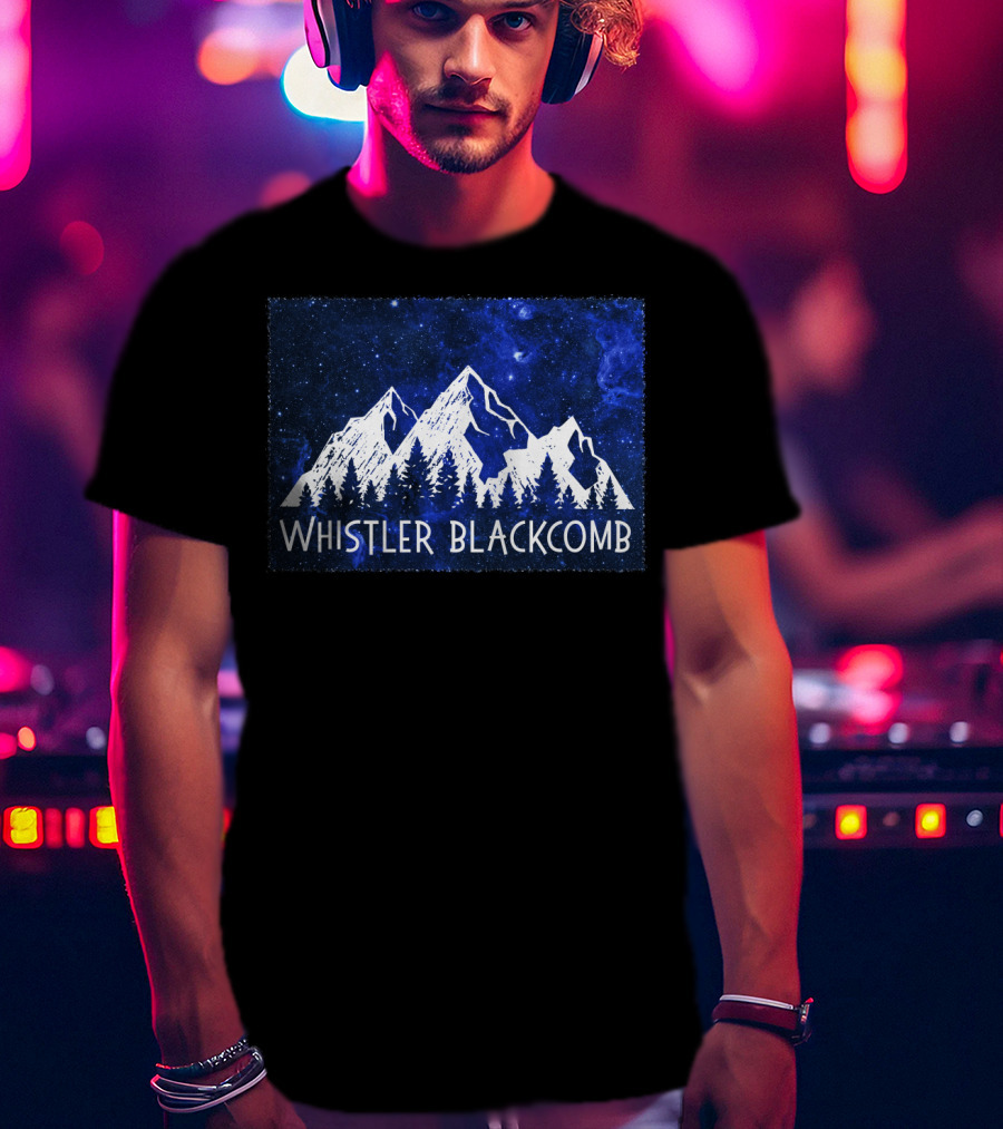 Whistler Blackcomb Mountain Scenic Starry Sky Forest T-Shirt