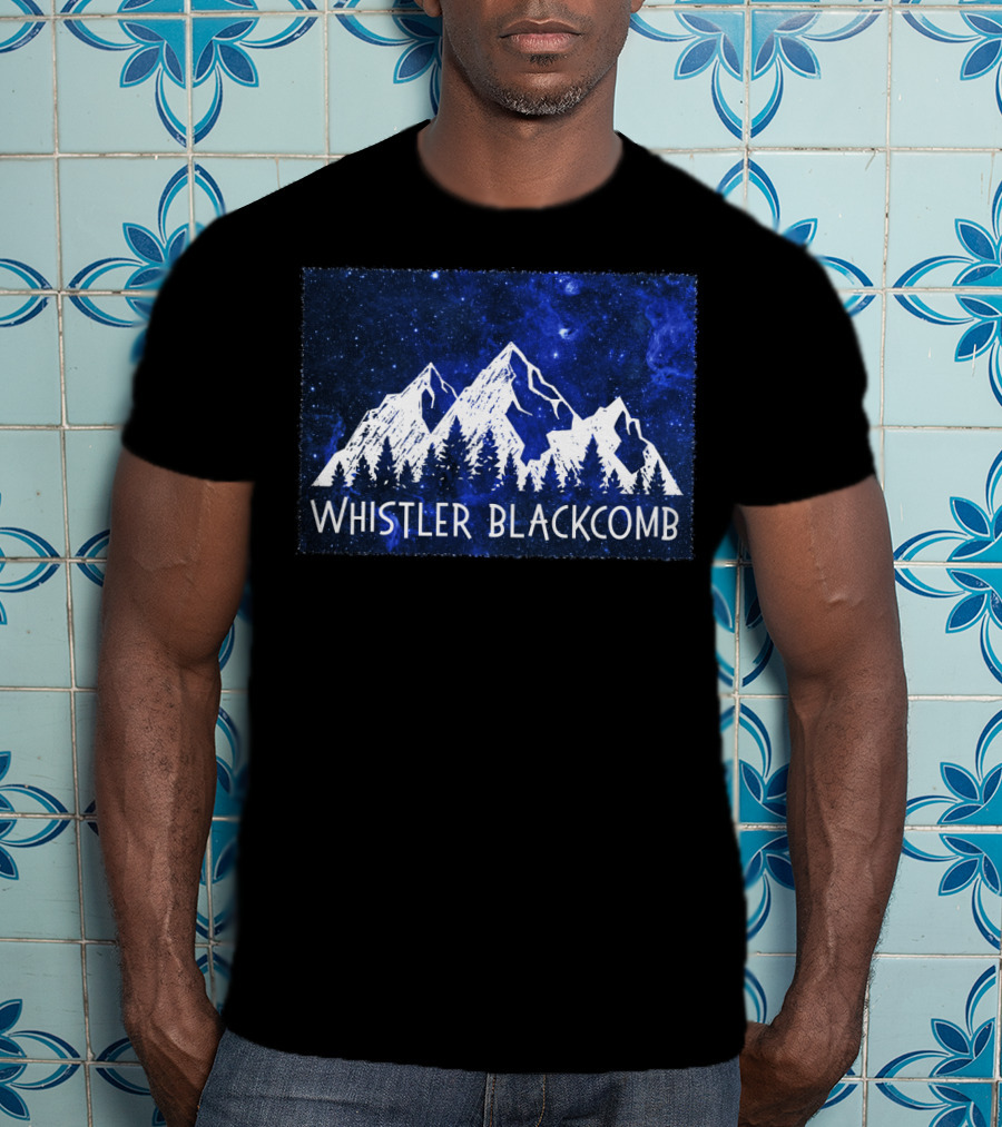 Whistler Blackcomb Mountain Scenic Starry Sky Forest T-Shirt