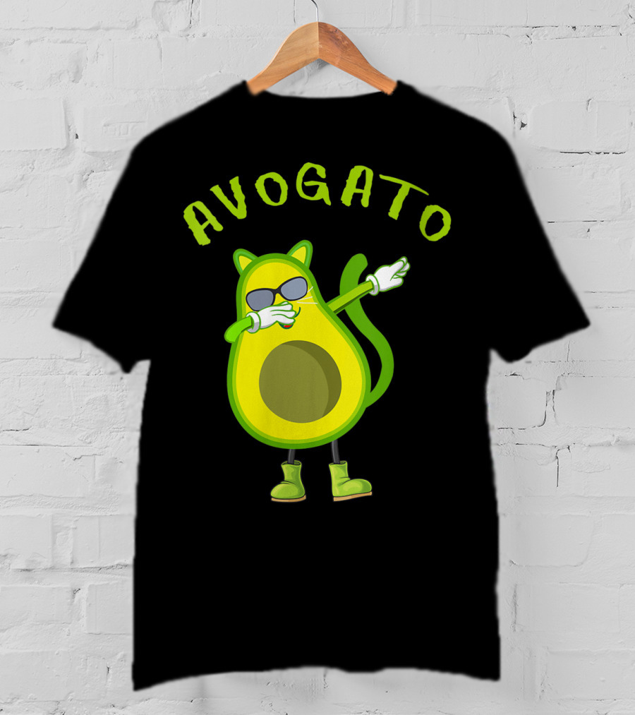 Avogato Cool Avocado Cat Dabbing T-Shirt