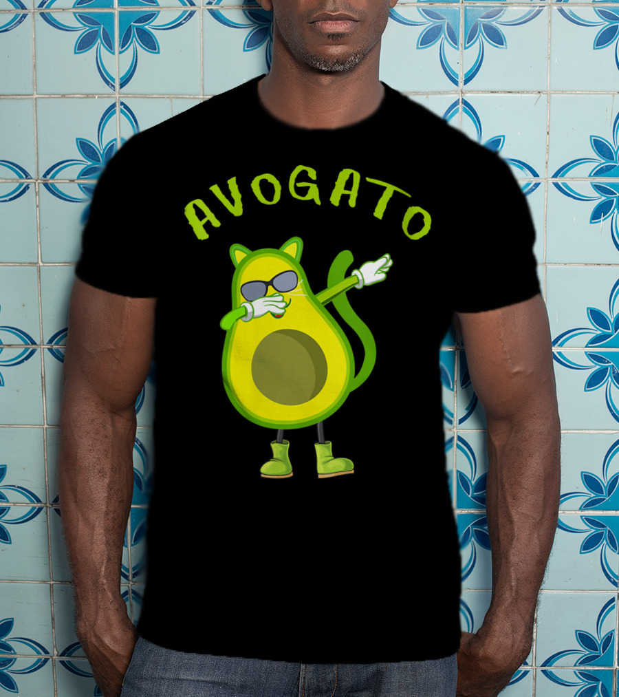 Avogato Cool Avocado Cat Dabbing T-Shirt