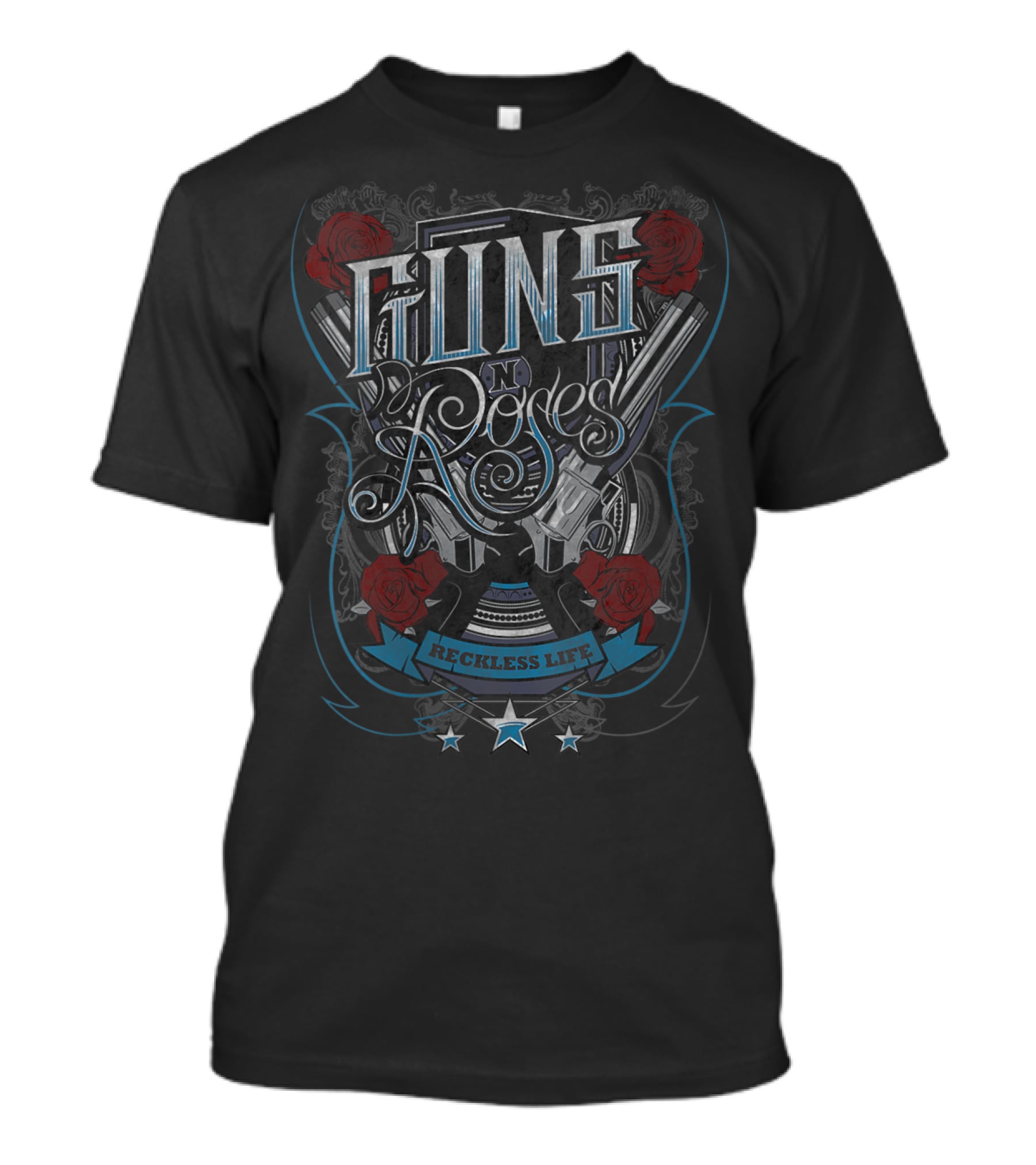 Guns N' Roses Reckless Life Revolvers And Roses T-Shirt