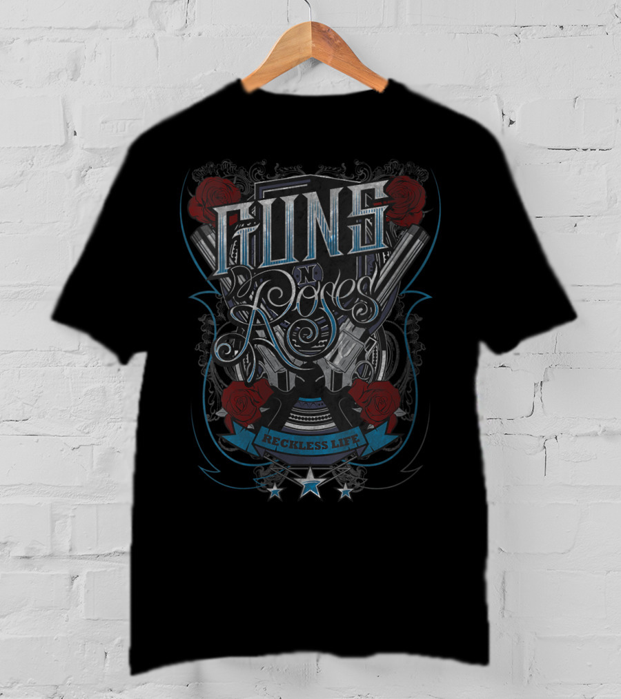 Guns N' Roses Reckless Life Revolvers And Roses T-Shirt
