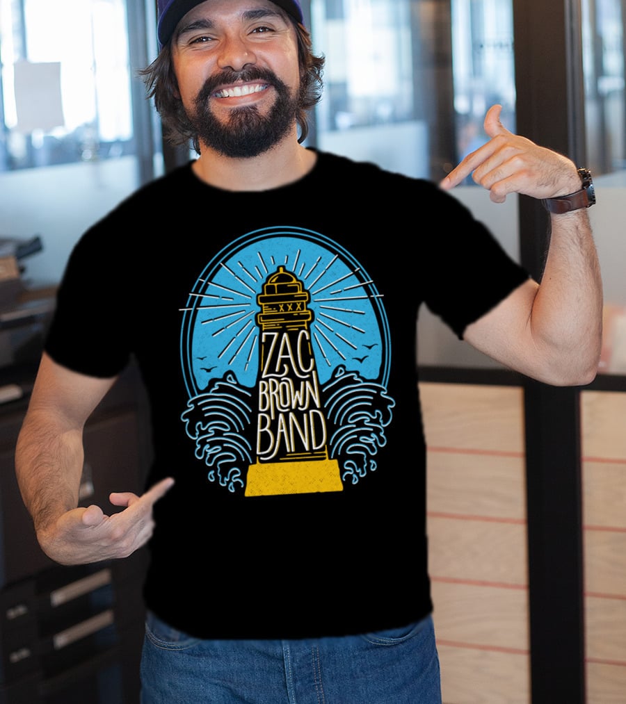 Zac Brown Band Lighthouse With Waves And Birds T-Shirt