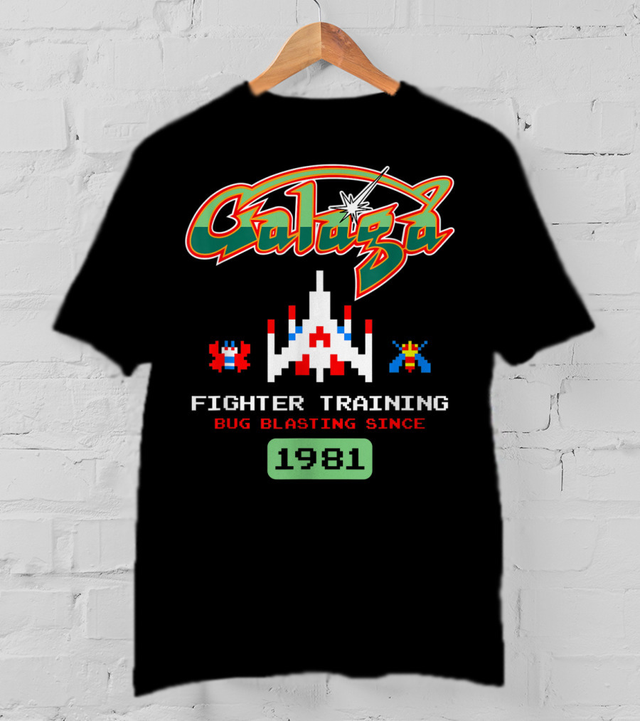 Galaga Fighter Training Bug Blasting Since 1981 Vintage Arcade Video Game T-Shirt