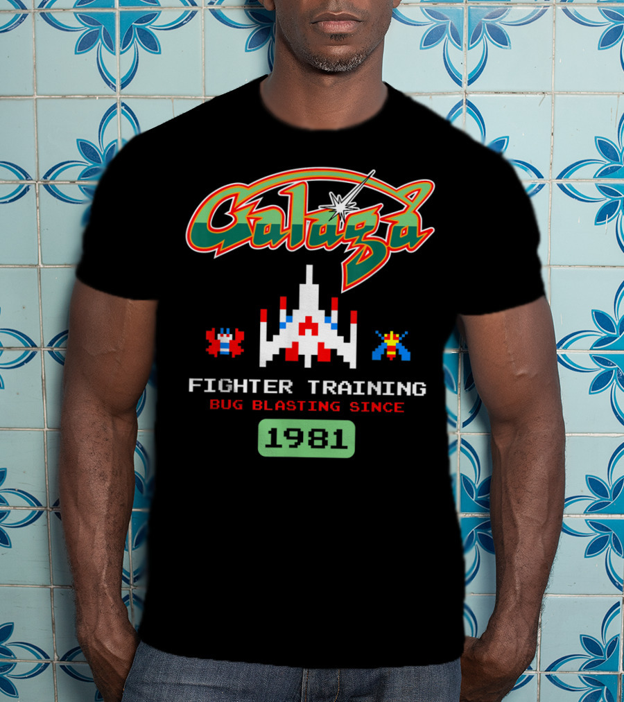 Galaga Fighter Training Bug Blasting Since 1981 Vintage Arcade Video Game T-Shirt