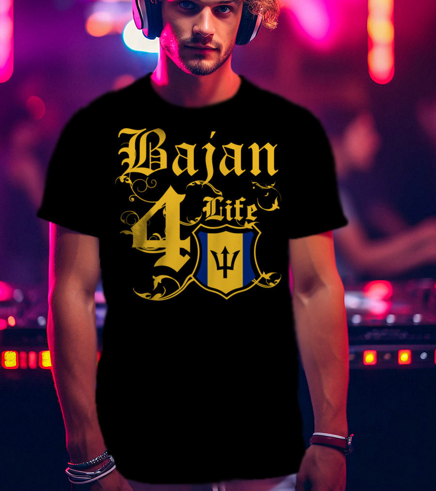 Bajan 4 Life Barbados Flag T-Shirt