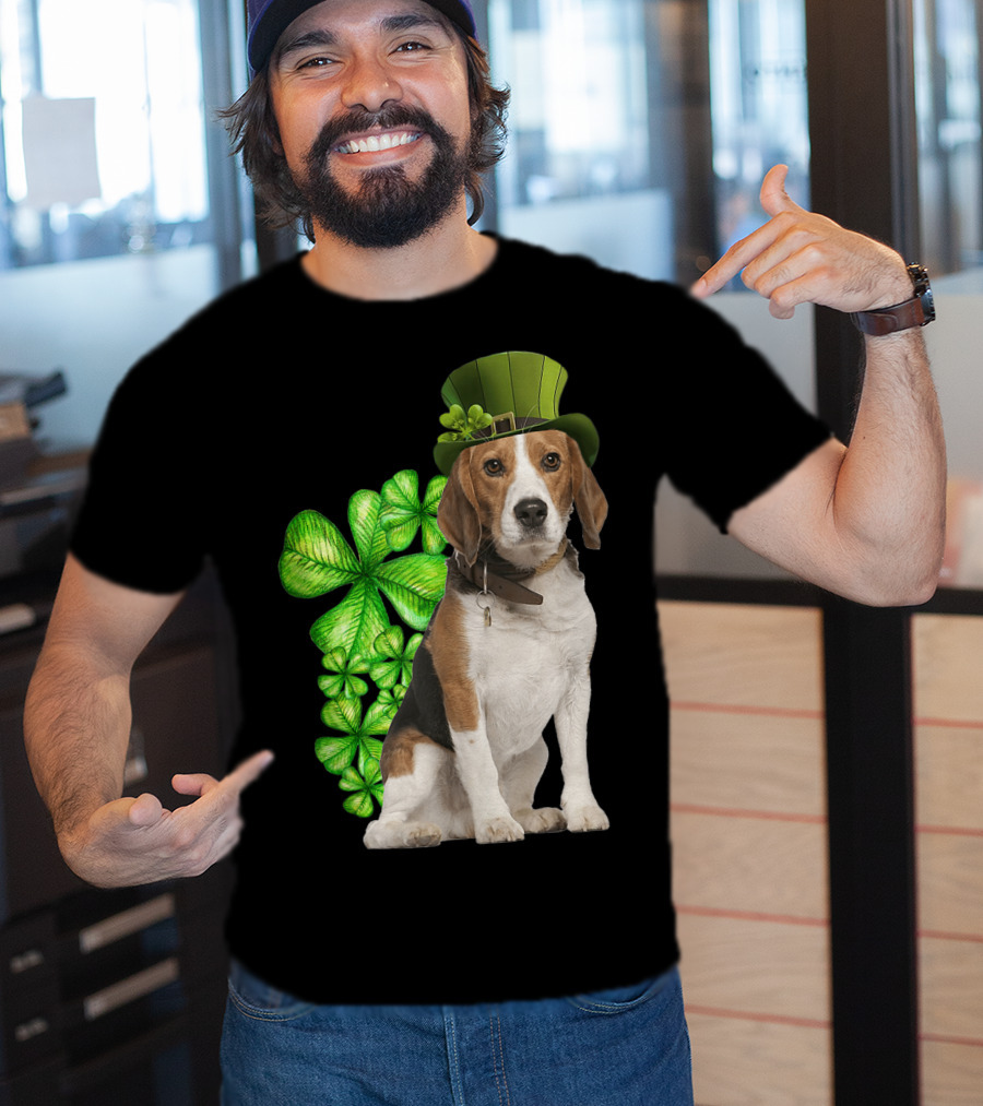 Beagles Irish Shamrock Dog Lovers St. Patrick's Hat T-Shirt