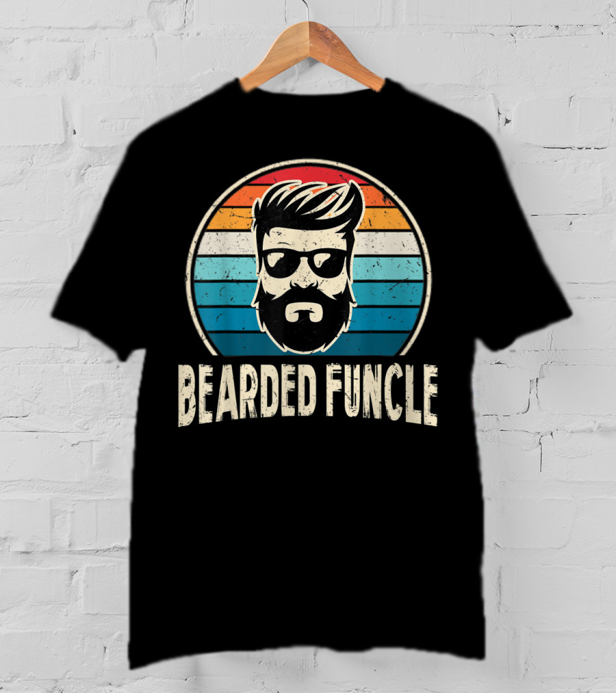 Bearded Funcle Retro Vintage Style Funny Cool Fun Uncle Birthday T-Shirt