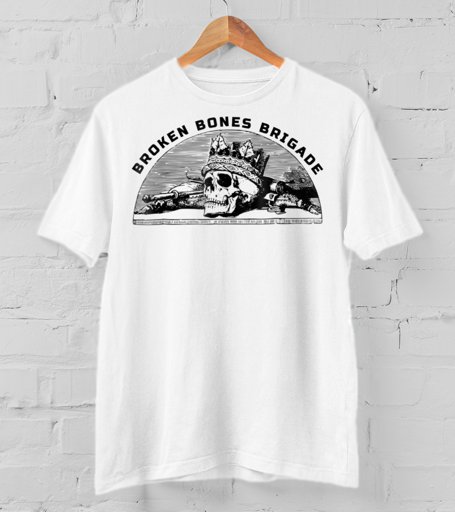 Broken Bones Brigade Crowned Skull Skateboard Pro T-Shirt