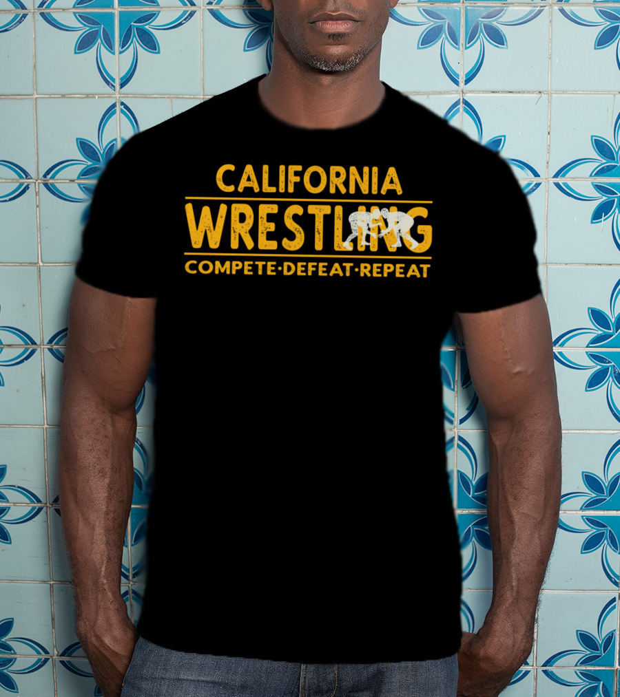 California Wrestling Compete Defeat Repeat Wrestling T-Shirt