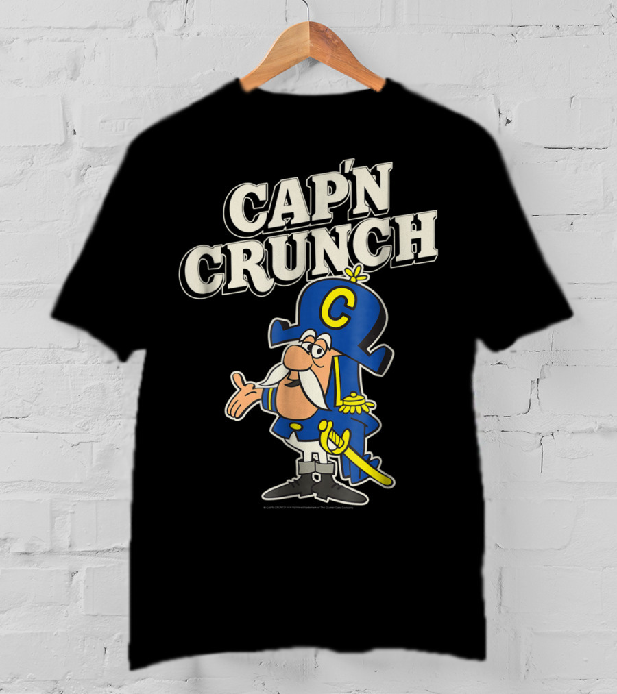 Cap'n Crunch Cap'n Blue Hat Yellow Accents Classic Cereal Character T-Shirt
