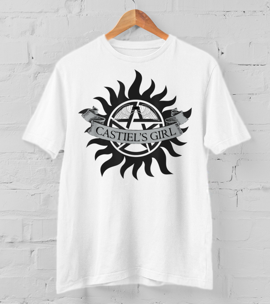 Castiel's Girl SPN Angel Wings Sunburst Emblem T-Shirt