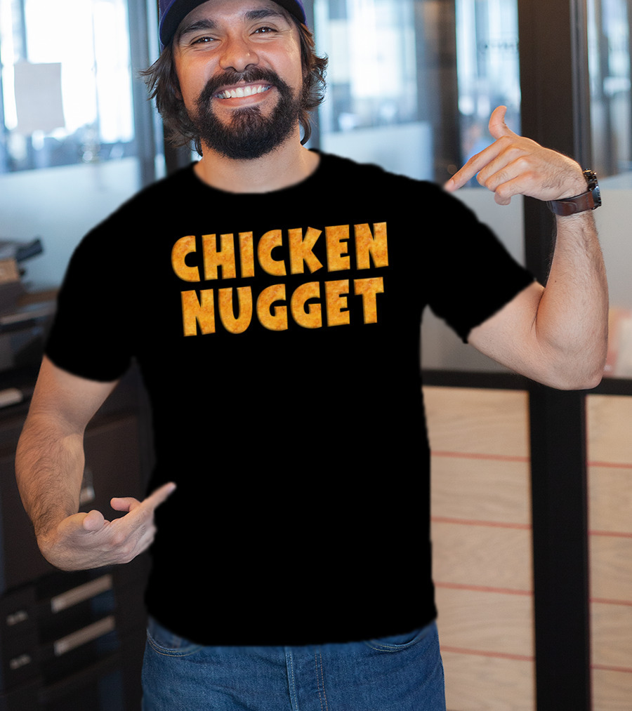 CHICKEN NUGGET Chunky Bold Textured Letters T-Shirt