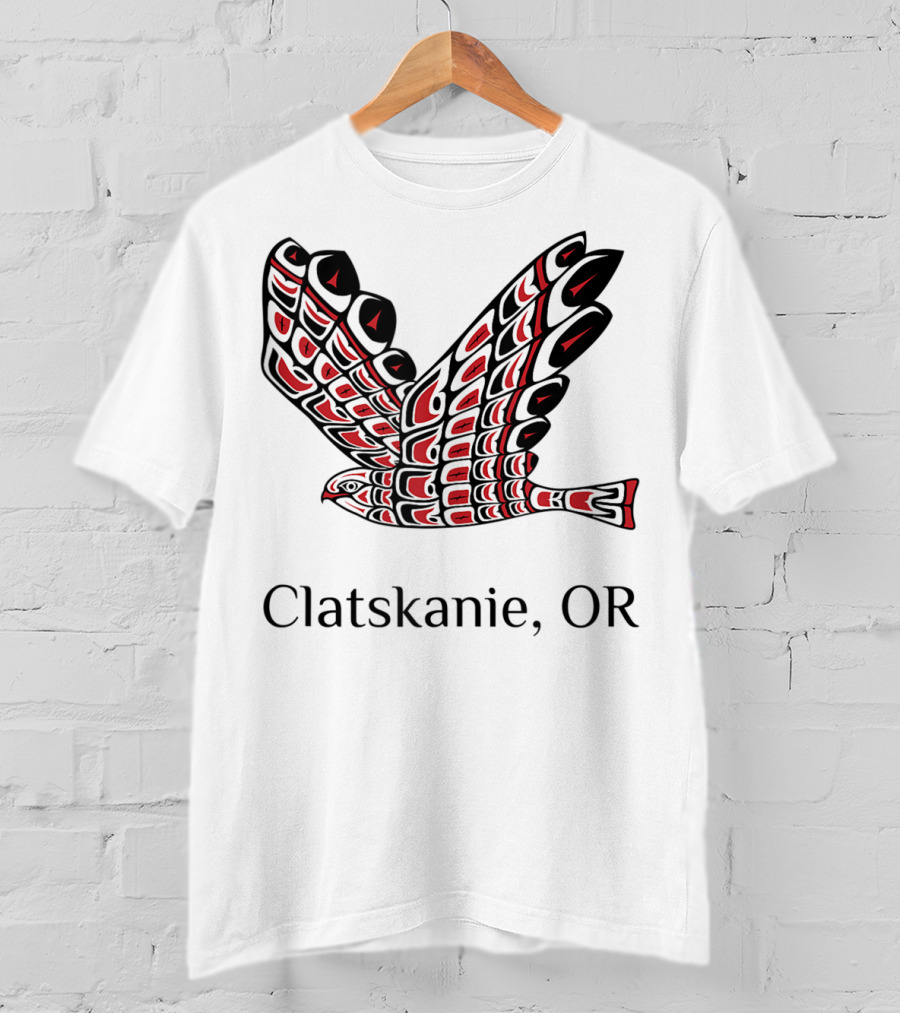 Clatskanie OR Red Tail Hawk Native T-Shirt