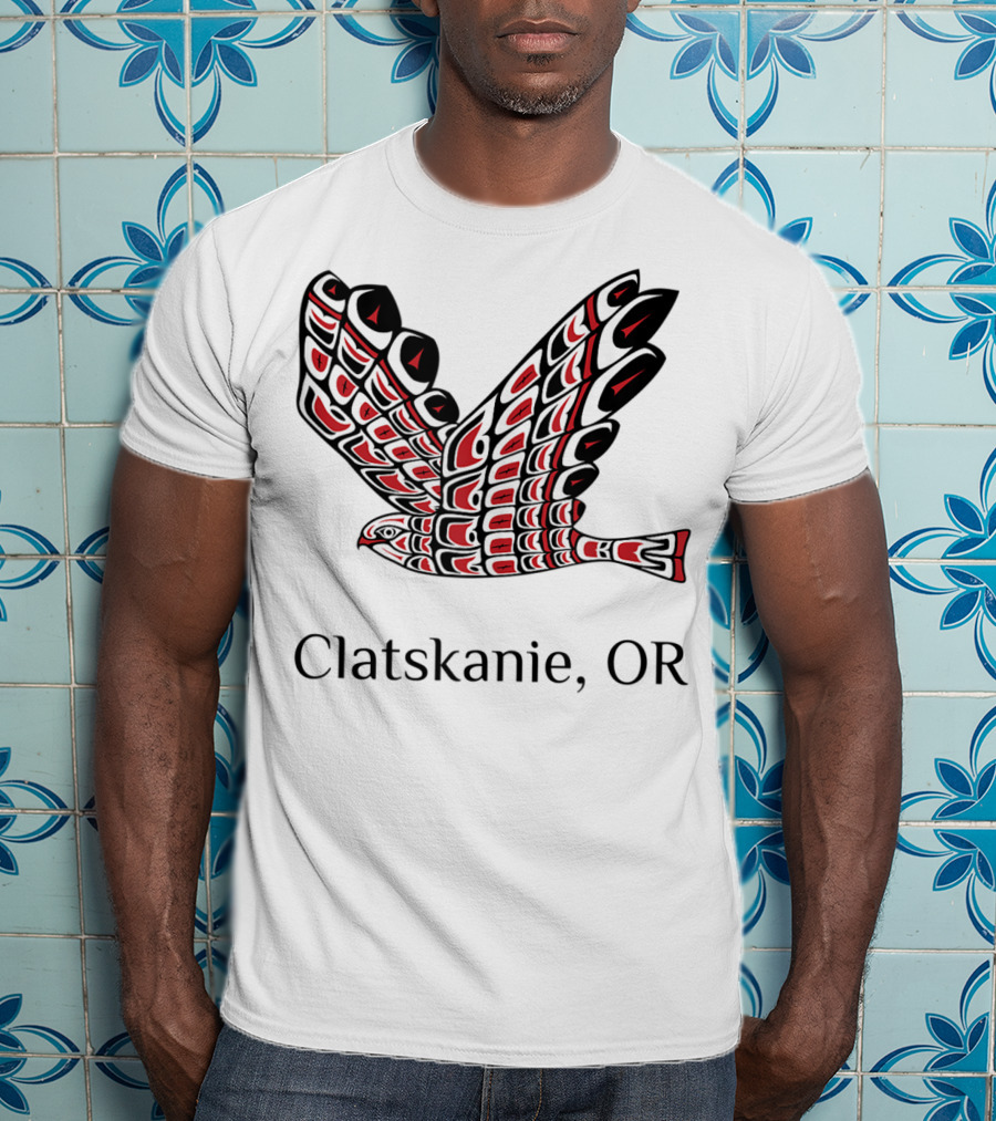 Clatskanie OR Red Tail Hawk Native T-Shirt