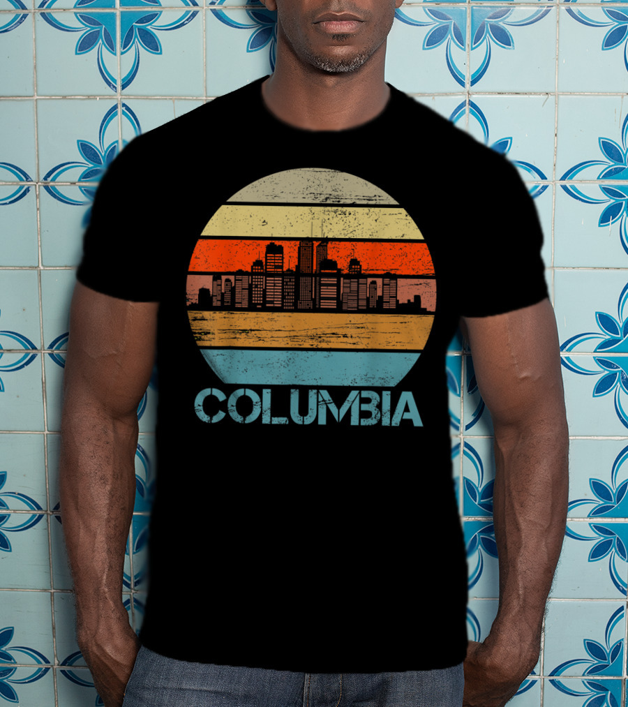 Columbia City Retro Vintage Skyline T-Shirt