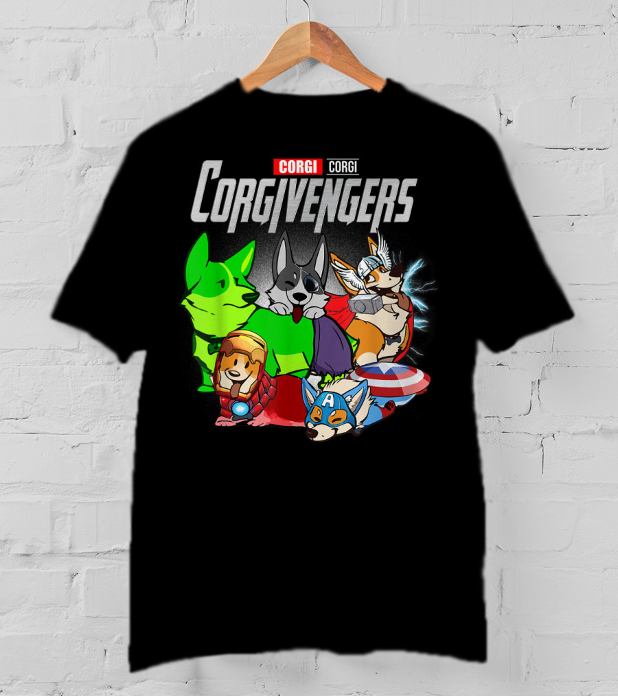 Corgivengers Corgi Avengers Funny Dog Parody Hero Team T-Shirt