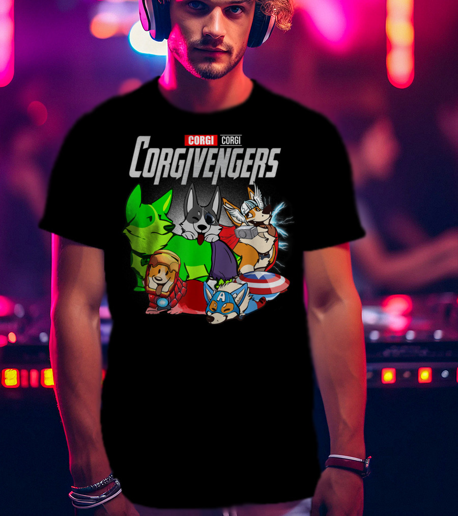 Corgivengers Corgi Avengers Funny Dog Parody Hero Team T-Shirt