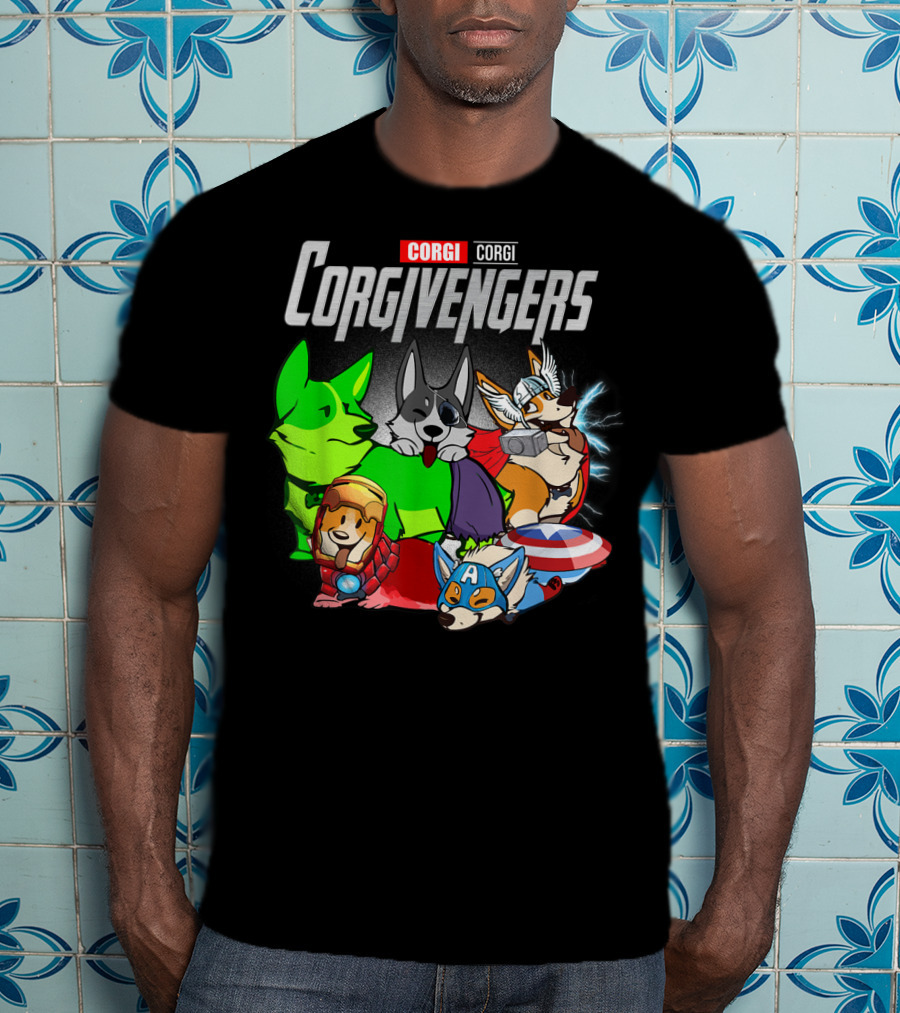 Corgivengers Corgi Avengers Funny Dog Parody Hero Team T-Shirt