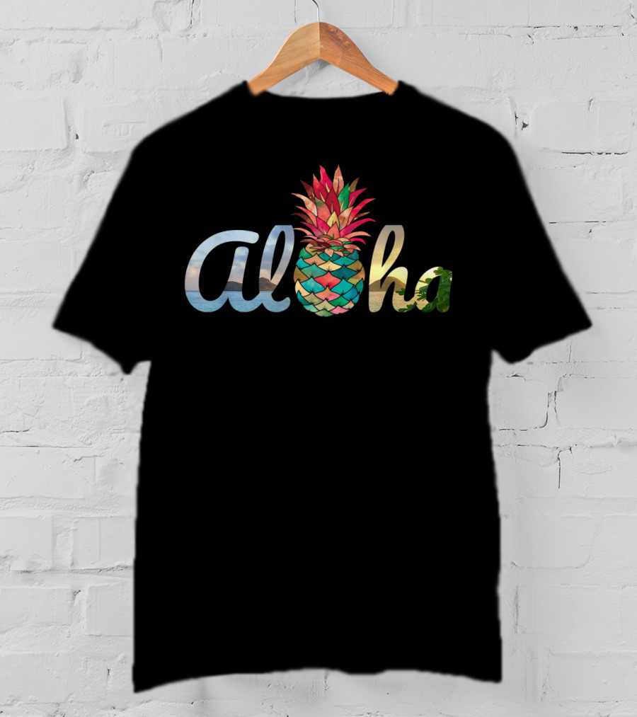 Aloha Hawaii Pineapple Coral Mermaid T-Shirt