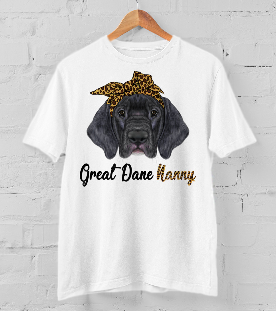 Great Dane Nanny Leopard Headband T-Shirt