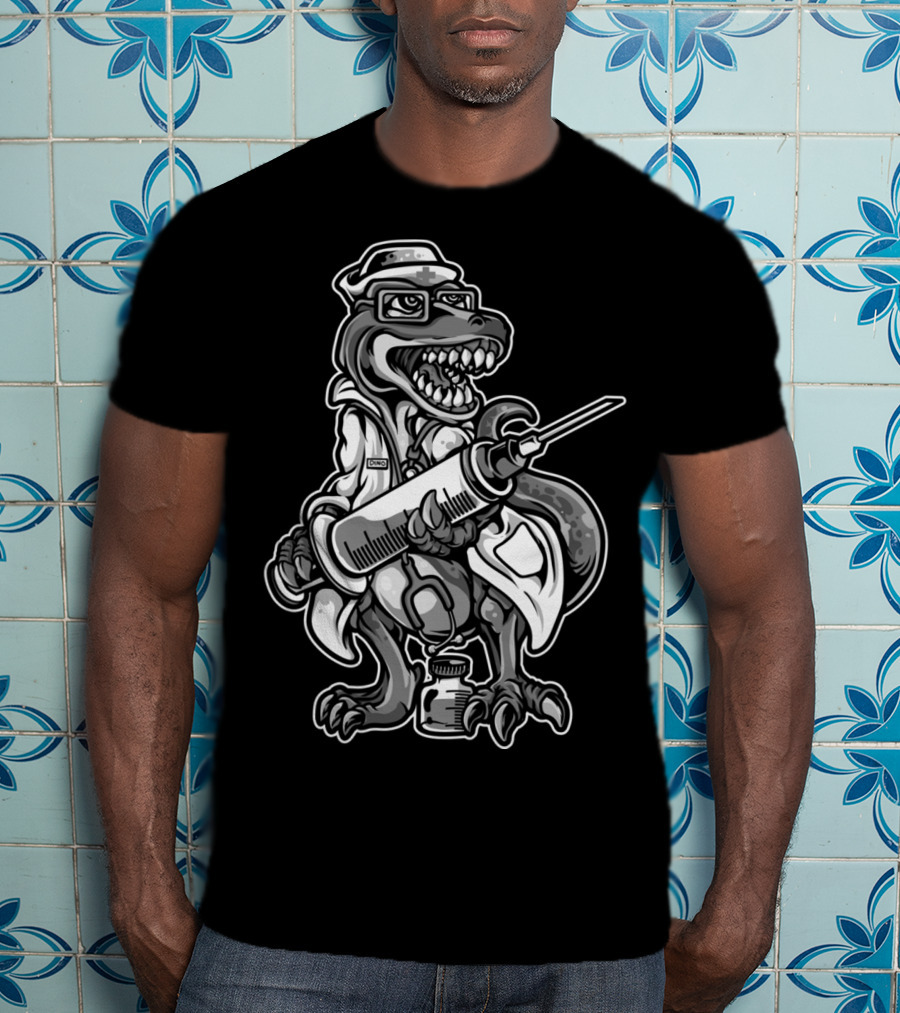 Funny Cute Nurse Dinosaur Love Registered T-Shirt