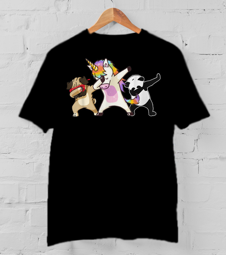 Team Unicorn Panda Pug Dab Birthday Dabbing T-Shirt