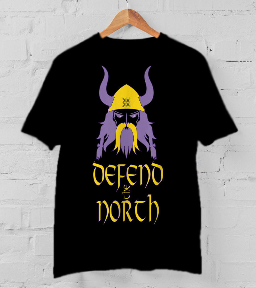 Defend The North Viking Helmet Warrior Nordic T-Shirt
