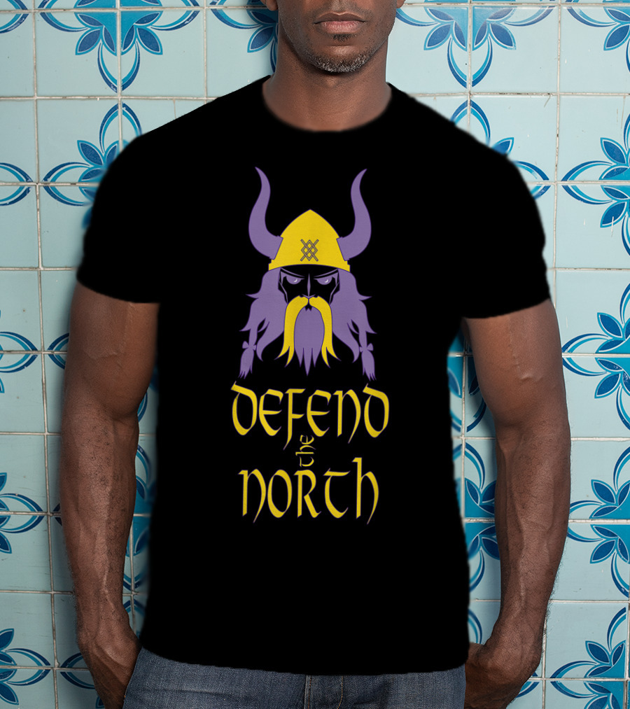 Defend The North Viking Helmet Warrior Nordic T-Shirt