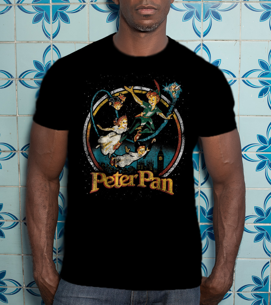 Peter Pan Flying Over London With Tinkerbell And Friends Disney T-Shirt