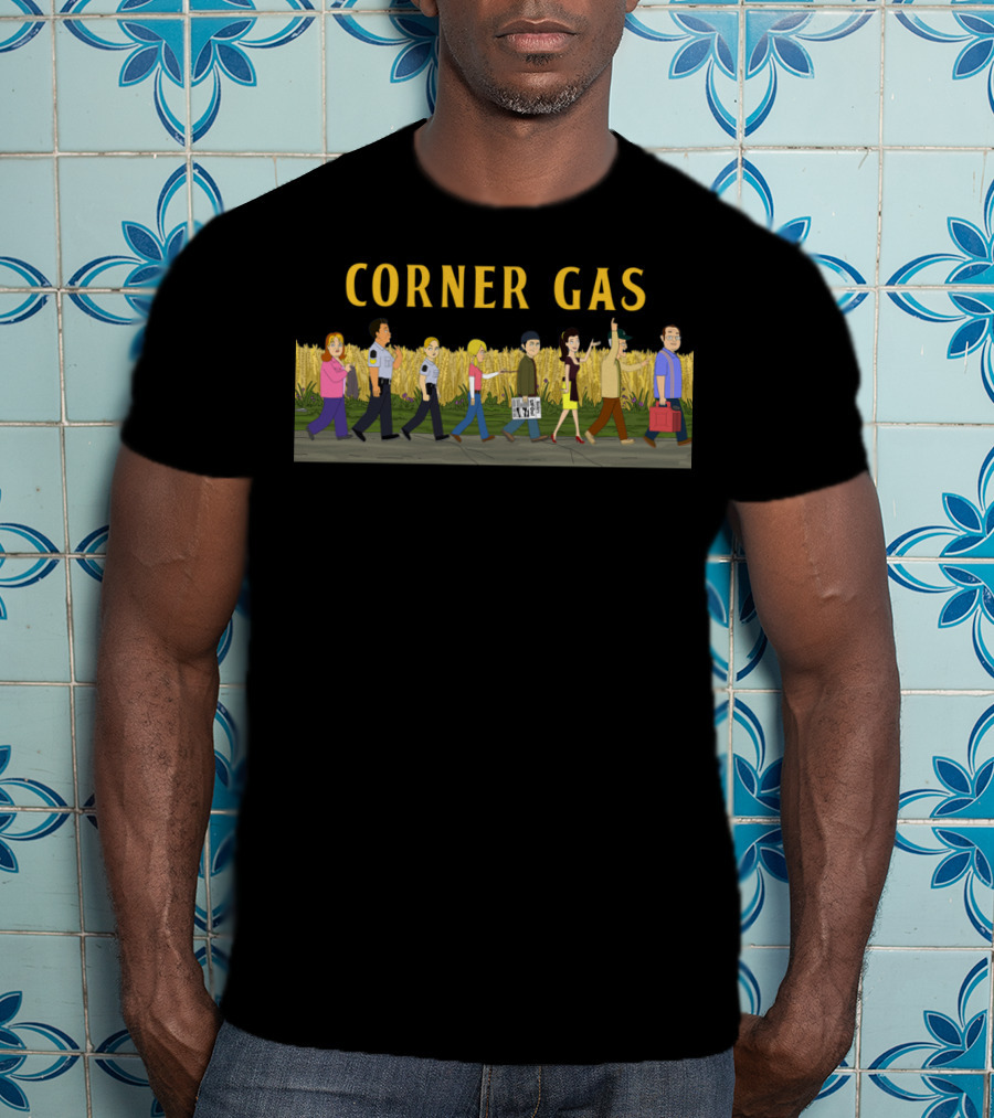 Corner Gas Dog River Road Characters Walking T-Shirt