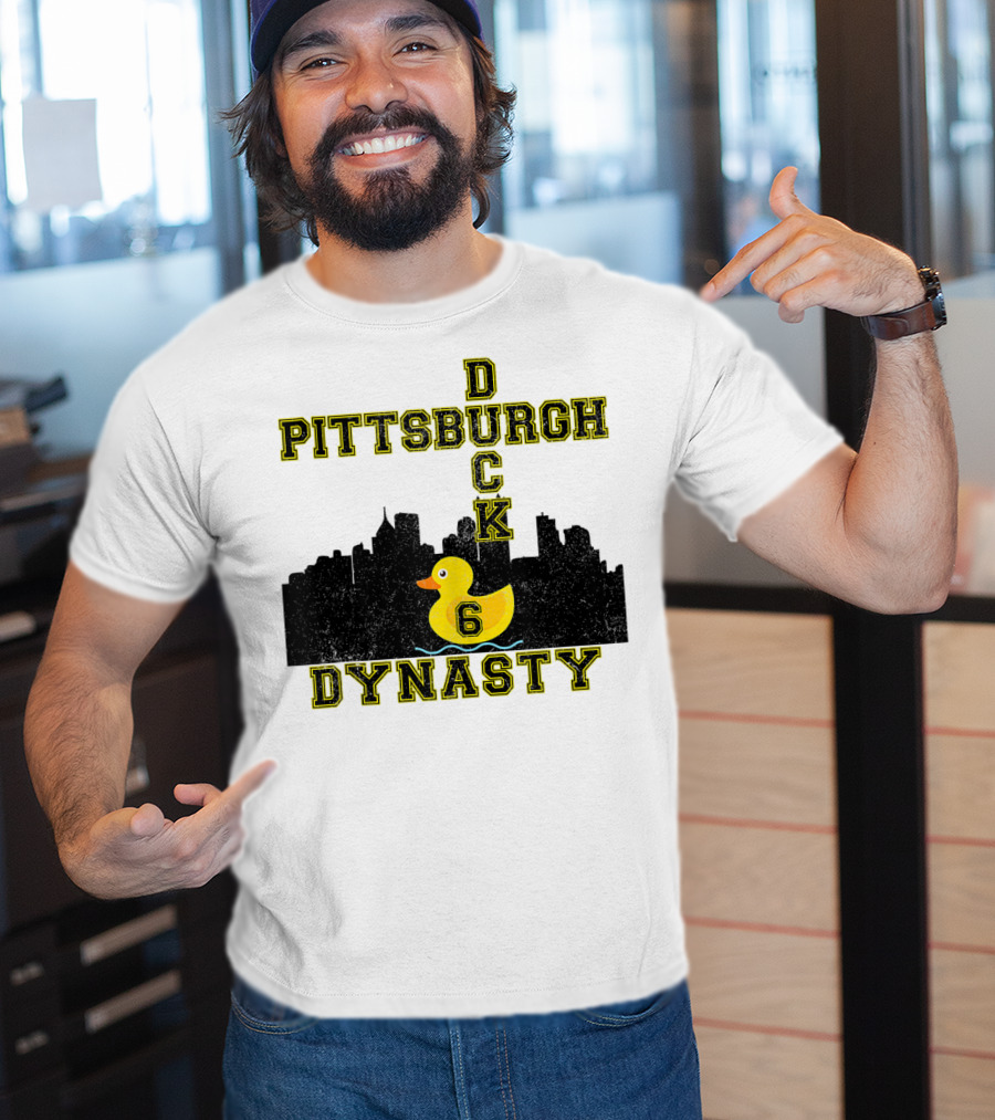 Pittsburgh Duck 6 Dynasty Football Skyline T-Shirt