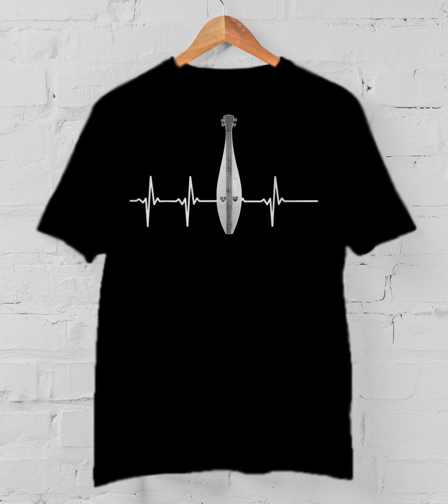 Dulcimer Heartbeat Pulse Music Lover Instrument T-Shirt