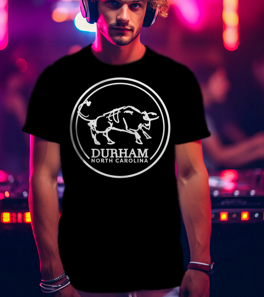 Durham North Carolina Bull City Hometown Iconic Bull Sketch T-Shirt
